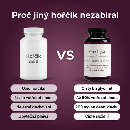 MenoLada – Hořčík 4v1 Komplex – 60 veganských tablet